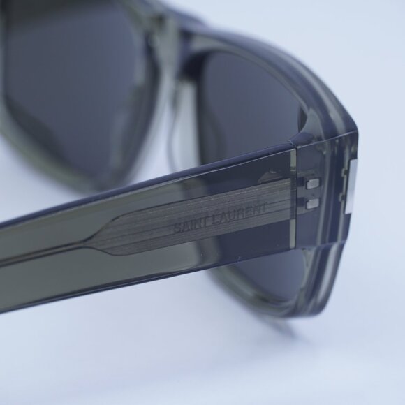 Saint Laurent SL689 004 Sunglasses Brown Rectangle Frame, Grey Lenses - Picture 4 of 10